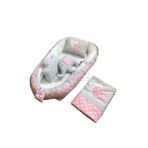CherryPie Pudra - Gri Yıldız Babynets Lüx Ortopedik Baby Nest Set