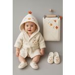 Cherub Baby Yenidoğan Civciv Bebek Havlu Bornoz Seti Organik - Bebek Doğum Hediyesi
