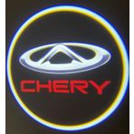 Chery Araçlar İçin Mesafe Sensörlü Fotoselli Pilli Yapıştırmalı Kapı Altı Led Logo