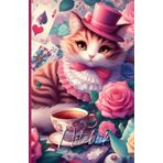 Cheshire cat lined Notebook: Alice in Wonderland themed paperback Notebook - Bullet Journal - Diary - 5.5 x 8.5 po - 124 pages