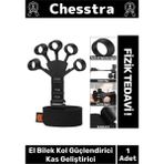 Chesstra Beyaz Spor Parmak El Bilek Kol Kas Geliştirici Siyah Silikon Örümcek Lastik Güçlendirici - Tek Ebat