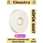 Chesstra Uzun Ömürlü Süngerli Ultra Yapışkan İç Dış Mekan Çok Amaçlı Çift Taraflı 10 Metre Köpük Bant 10 Adet
