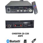 CHESTER Bluetooth Mini Stereo Amfi - USB Sd Kart Okuyucu Hoparlör Anfisi - Kumandalı Ev Ofis Ses Sistemi - Siyah