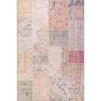 Chester Krem Yama İşi Modern Geometrik Etnik Desenli Boho Makinada Yıkanabilir Hafif Hav Toz Vermez Leke Tutmaz Kaymaz Taban Dijital Makine Baskı Halı Oturma Odası Salon Yolluk Koridor Mutfak Halısı