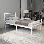 Chester Tek Kişilik Ferforje Metal Karyola - Beyaz - 120 x 200 cm