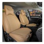 Chevrolet Aveo Lüx Full Deri Oto Koltuk Kılıfı Ön Arka Takım (Giydirme Tip) BEJ