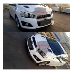 Chevrolet Aveo Ön Tampon Eki Body Kit Karlık Lip 4 Parça (Kırmızı)