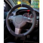 Chevrolet Camaro Uyumlu Noktali-Alkantara Yuzuklu Direksiyon Kilif Gri Ipli