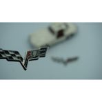 Chevrolet Corvette F1 Logo Çamurluk Yanı 3M 3D Metal Logo Amblem