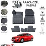 Chevrolet Cruze Sedan 2016 Model Tam Uyumlu Kokusuz 3D Havuzlu Paspas - Siyah
