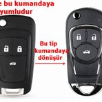 Chevrolet Cruze Uyumlu Çevirici Modifiye Dönüşüm Kumanda Anahtar Kabı Oto Anahtarlık Logolu