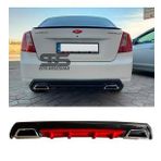 Chevrolet Lacetti Difüzör Arka Tampon Eki 2 Egzoz Çıkışlı kırmızı Lüx Tip