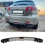 Chevrolet Lacetti Difüzör Arka Tampon Eki 4 Egzoz Çıkışlı Gri