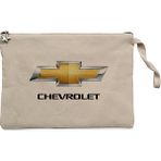 Chevrolet Logo Krem Clutch Astarlı Cüzdan / El Çantası - 25x18cm