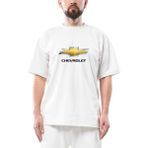 Chevrolet Logo Oversize Beyaz Tişört - XL