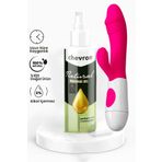 chevron 110 ML Doğal Su Bazlı Extra Kayganlaştırıcı Jel + 19,5 cm 10 farklı Titreşim Mod Tavşan Vibratör CV984508T9845V858