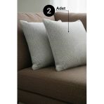 Chevron Bohem Dekoratif Punch Yastık Kırlent Kılıfı | 45X45 Açık Gri