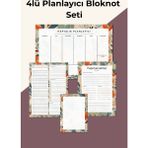 Chi-Chi Papers Işe Yeni Başlayanlar Için 4’lü Planlayıcı Bloknot Seti – Not ve Yapılacaklar Listesi - Gelincik - 3BP-Yeşil - Gelincik - A4 Haftalık Planlayıcılı