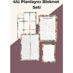 Chi-Chi Papers Işe Yeni Başlayanlar Için 4’lü Planlayıcı Bloknot Seti – Not ve Yapılacaklar Listesi - Gelincik - 3BP-Yeşil - Gelincik - A5 Haftalık Planlayıcılı