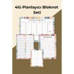 Chi-Chi Papers Işe Yeni Başlayanlar Için 4’lü Planlayıcı Bloknot Seti – Not ve Yapılacaklar Listesi - Gökkuşağı - Mor - Gökkuşağı - A4 Haftalık Planlayıcılı