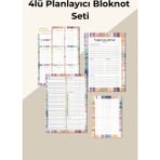 Chi-Chi Papers Işe Yeni Başlayanlar Için 4’lü Planlayıcı Bloknot Seti – Not ve Yapılacaklar Listesi - Gökkuşağı - Mor - Gökkuşağı - A5 Haftalık Planlayıcılı
