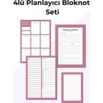 Chi-Chi Papers Işe Yeni Başlayanlar Için 4’lü Planlayıcı Bloknot Seti – Not ve Yapılacaklar Listesi - Pembe - Pembe - A5 Haftalık Planlayıcılı