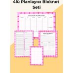 Chi-Chi Papers Işe Yeni Başlayanlar Için 4’lü Planlayıcı Bloknot Seti – Not ve Yapılacaklar Listesi- Pinko - 01P-Pembe - Pinko - A4 Haftalık Planlayıcılı