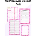 Chi-Chi Papers Işe Yeni Başlayanlar Için 4’lü Planlayıcı Bloknot Seti – Not ve Yapılacaklar Listesi - Pinko - 01P-Pembe - Pinko - A5 Haftalık Planlayıcılı