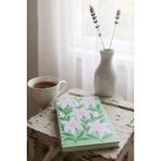 Chi-Chi Papers Isim Yazılabilir A5 Çizgili Spiralli Defter | El Yapımı, 96 Yaprak, Ivory Kâğıt - Mor Zambaklar - Mor Zambak - Çizgili
