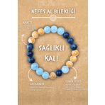 Chi Zen Nefes Al Doğal Taş Tılsım Bilekliği Düz 8mm (Akuamarin, Esmer Sedef, Apatit Taşı) Chi-Zen Bileklik DÜZ-21