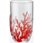 Chiara Alessi Coral Kırmızı Akrilik Su Bardağı 600 ml - Şeffaf - Kırmızı