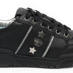 CHIARA FERRAGNI Siyah-Gümüş Deri Sneaker, 36, 5003085755, Siyah - Gümüş, Kadın