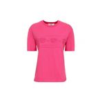 CHIARA FERRAGNI Yuvarlak Yaka Kabartma T-Shirt, M, 5003220041, Fuşya, Kadın