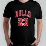 Chicago Bulls 23 - Michael Jordan %100 Pamuklu Bisiklet Yaka T-Shirt Model - 1 - Siyah - XL