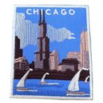 Chicago Illinois Yama (3,5 inç) İşlemeli Ütü/Dikilebilir Rozet Seyahat ABD Hatıra Ortabatı Tatil Willis Kulesi Rüzgarlı Şehir Amblemi Hediye Yamaları