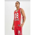 Chicago sıfır kollu sporcu tişört alt üst set takım şeklinde tişört ve şort kırmızı nba bisiklet yaka