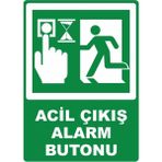 ChicArt Design Studio Acil Çıkış Alarm Butonu Pvc Plakalı Uyarı Levhası Dekota Dijital Uv Baskı Yapışkanlı 25X35