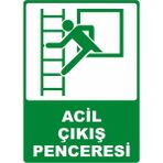 ChicArt Design Studio Acil Çıkış Penceresi 2 Pvc Plakalı Uyarı Levhası Dekota Dijital Uv Baskı Yapışkanlı 25X35