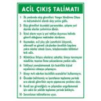 ChicArt Design Studio Acil Çıkış Talimatı Pvc Plakalı Uyarı Levhası Dekota Dijital Uv Sticker 25X35