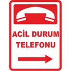 ChicArt Design Studio Acil Durum Telefonu Pvc Plakalı Uyarı Levhası Dekota Dijital Uv Baskı Yapışkanlı 12.5X17.5 - 569 Adet