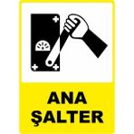 ChicArt Design Studio Ana Şalter Pvc Plakalı Uyarı Levhası Dekota Dijital Uv Sticker 12.5X17.5