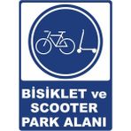 ChicArt Design Studio Bisiklet ve Scooter Park Alanı Dijital Uv Folyo Yapışkan Baskı Uyarı Etiket Sticker 12.5X17.5
