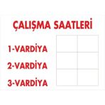 ChicArt Design Studio Çalışma Saatleri Pvc Plakalı Uyarı Levhası Dekota Dijital Uv Sticker 17.5X12.5