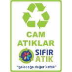 ChicArt Design Studio Cam Atıklar Sıfır Atık Dijital Uv Folyo Baskı Yapışkanlı Uyarı Etiket Yapıştırma Sticker 12.5X17.5