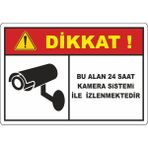 ChicArt Design Studio Dikkat 24 Saat Kamera Pvc Uyarı Levhası Dekota Dijital Uv Baskı Yapışkanlı 12.5X17.5