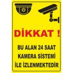 ChicArt Design Studio Dikkat 24 Saat Kamera Pvc Uyarı Levhası Dekota Dijital Uv Baskı Yapışkanlı 25X35