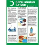 ChicArt Design Studio Elektrik Kazalarında Ilk Yardım Pvc Plakalı Uyarı Levhası Dekota Dijital Uv Sticker 25X35