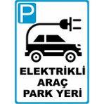 ChicArt Design Studio Elektrikli Araç Park Yeri Pvc Plakalı Uyarı Levhası Dekota Dijital Uv Baskı Yapışkanlı 12.5X17.5 cm