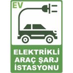 ChicArt Design Studio Elektrikli Araç Şarj Istasyonu Pvc Plakalı Uyarı Levhası Dekota Dijital Baskı Yapışkan 12.5X17.5
