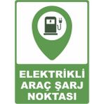 ChicArt Design Studio Elektrikli Araç Şarj Noktası Pvc Plakalı Uyarı Levhası Dekota Dijital Uv Baskı Yapışkanlı 12.5X17.5